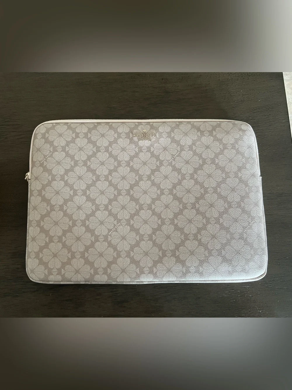 Kate Spade Gray Floral Logo laptop Sleeve